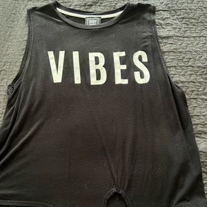 Vibes tie front sleeveless shirt